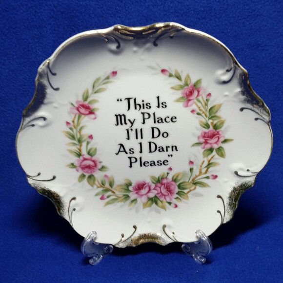 This Is My Place I'll Do As I Darn Please Wall Hanging Plate 1960's Home Decor - Picture 8 of 10